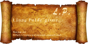 Liszy Pelágiusz névjegykártya